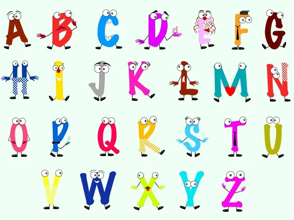 Letras Alfabeto Inglês Para Crianças Aprenderem — Vetor de Stock
