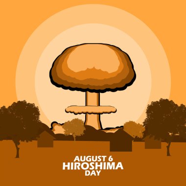 6 Ağustos 'taki Hiroşima Günü anısına cesur metinlerle bir mantar bulutu oluşturmak için atom bombası patlaması.