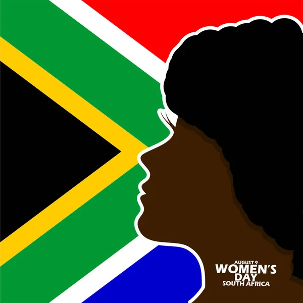 Illustration Black Woman South African Flag Her Bold Text Commemorate — Stock Vector