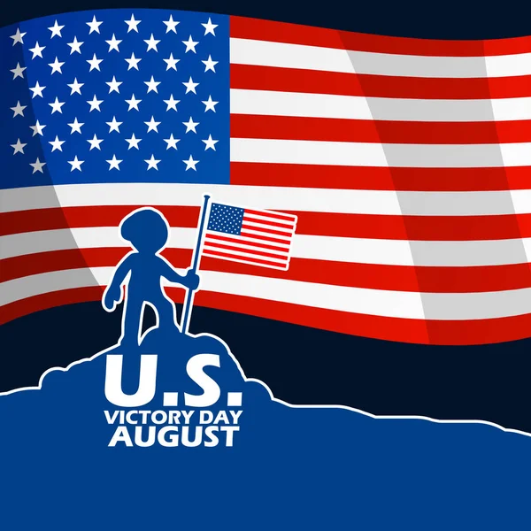 Amerikan Bayrak Direğini Abd Zafer Günü Anısına Abd Bayrağı Arkaplanında — Stok Vektör