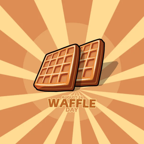 Dois Waffles Peça Que Parece Delicioso Com Ilustração Leve Texto — Vetor de Stock