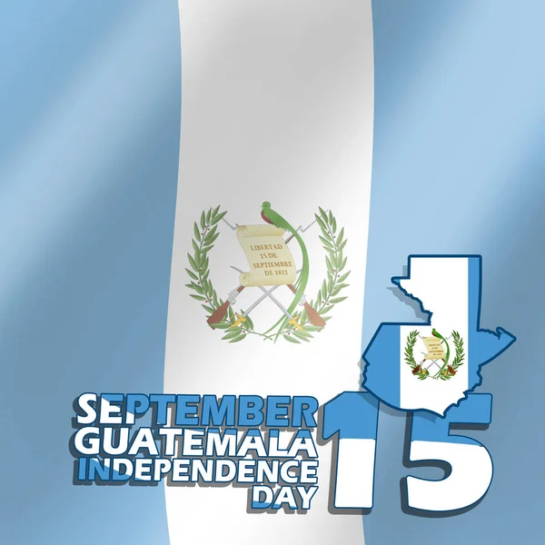 stock vector Guatemala country map and flag with number and bold text to commemorate Guatemala Independence Day on September 15