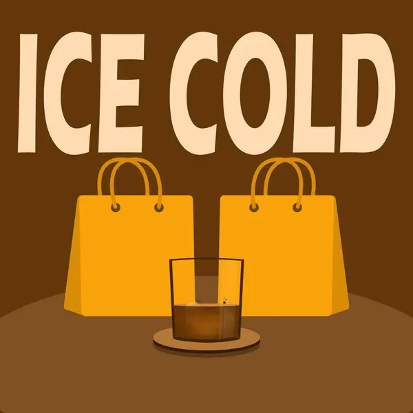 Ледяной Напиток Кофе Столе Двумя Пакетами — стоковый вектор