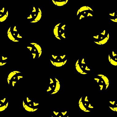 Jack O fener, siyah arkaplan, soyut arkaplan, kusursuz desen, mutlu Cadılar Bayramı..
