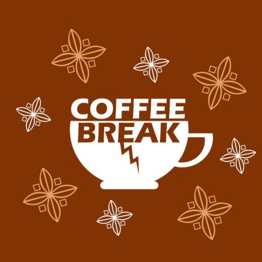 Ulusal Kahve Mola Günü afişi. 20 Ocak 'ta kutlamak için koyu renkli metin ve kahverengi arka planda birkaç çatlak içeren cam bardak.