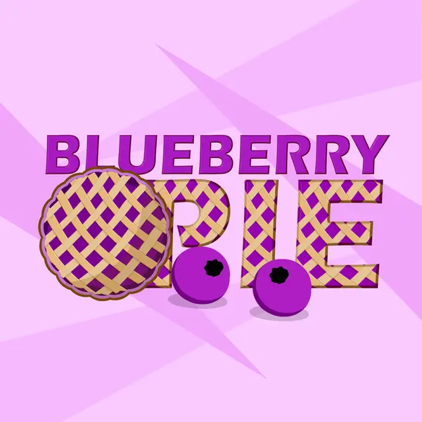 National Blueberry Pie Day Event Banner Eine Torte Mit Fettem — Stockvektor