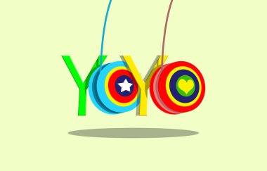 Ulusal Yo-Yo günü afişi. Renkli yo-yo ve 6 Haziran 'da kutlamak için açık sarı arkaplan üzerine kalın bir metin.