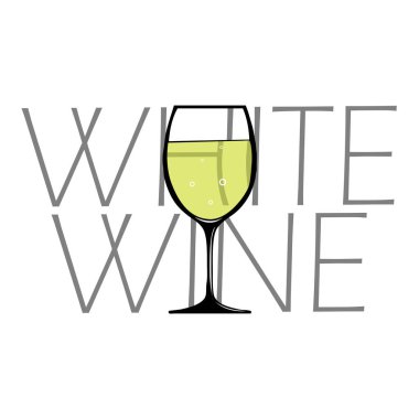 Ulusal Beyaz Şarap Günü etkinliği pankartı. 4 Ağustos 'ta kutlamak için beyaz arka planda kalın bir yazı bulunan bir kadeh beyaz şarap.