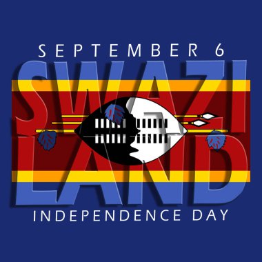 Swaziland Independence Day event banner. Swaziland flag on dark blue background to celebrate on September 6th clipart