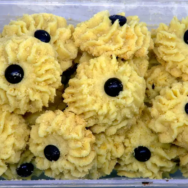 stock image Flower Butter Cookies or Kue Semprit Bunga in Indonesian. A snack food that is usually made during big holidays in Indonesia.