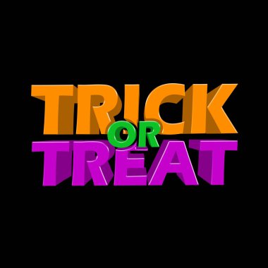 Oyun ya da ikram metni 3D gibi görünen bir tarzda kabartmalı bir tarzda 31 Ekim 'deki Cadılar Bayramı' nı kutlamak için..