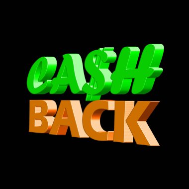 Ulusal Nakit Geri Dönüş Günü, Kasım 'ın ilk perşembesini kutlamak için. Nakit sözcüğü siyah arka planda izole edilmiş üç boyut gibi görünüyor.