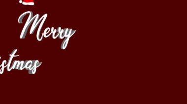Hediyeli mutlu noel animasyonu, Noel şapkası, Noel ağacı, takvim ve kestane rengi arka planda kardan adam. Mutlu noel animasyonu. Kopyalama alanı