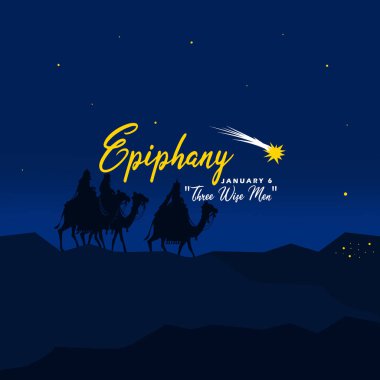 Tezahür Günü 6 Ocak 'ta kutlanacak. Din olay pankartı.