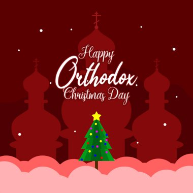 Orthodox Christmas Day to celebrate on January 7th. Orthodox Christmas event holiday clipart