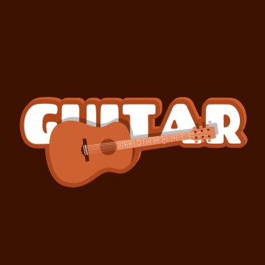 Ulusal Gitar Günü 11 Şubat 'ta kutlanacak. Kahverengi arka planda kalın metinleri olan akustik bir gitar. Müzik enstrümanı olayları