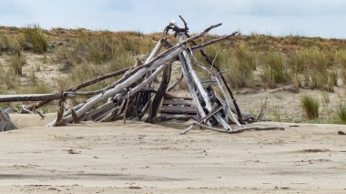 Fotoğraf d 'une cabane en bois poz sur la plage