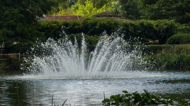 Fotoğraf: d 'un jet d' eau dans un bassin au Puy du Fou