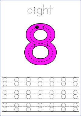 1 'den 100' e kadar olan sayıları öğrenmek için çalışma kağıtları. Vektör illüstrasyonu.