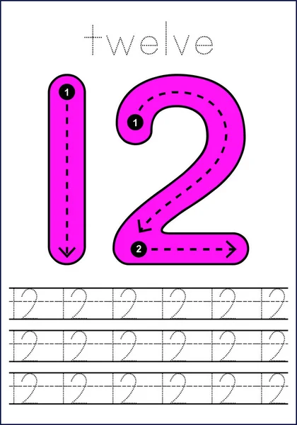 1から100までの数字を学ぶためのワークシート ベクターイラスト — ストックベクタ