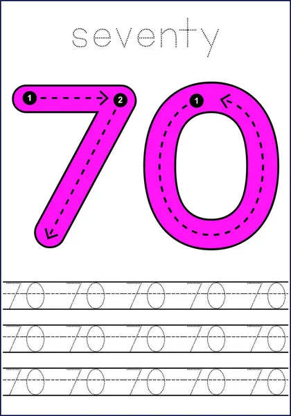 Kalkylblad För Lärande Nummer Från Till 100 Vektorillustration — Stock vektor