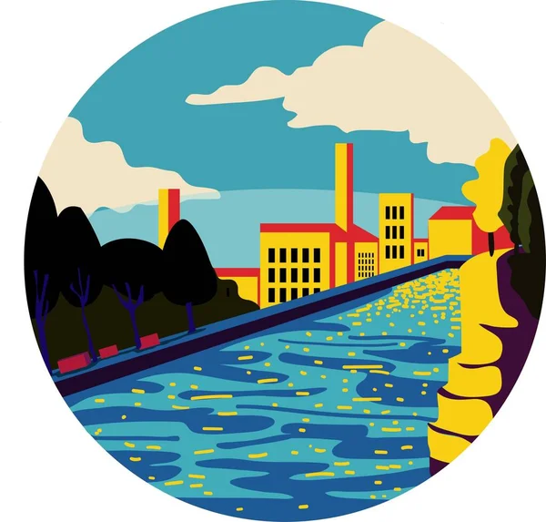 Bir şehrin vektör illüstrasyonu