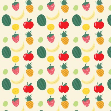 meyve salatası desenli pop sanat tarzı