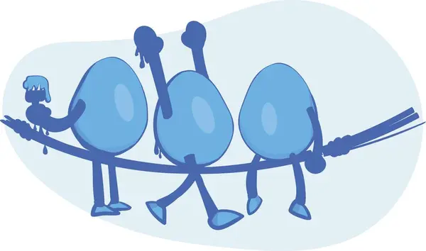 çizgi film mavi yumurta karakterleri vektör sanatı