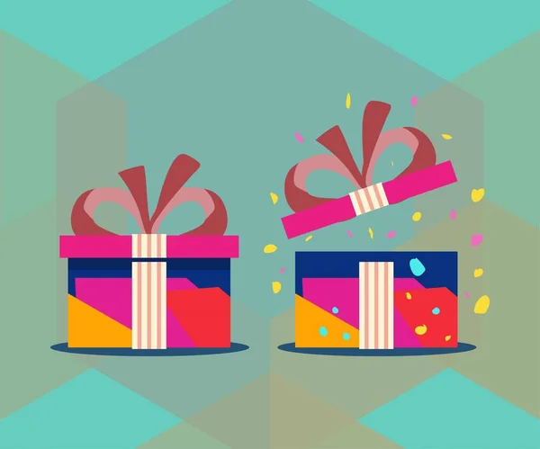 pop sanat hediye kutuları vektör nesne düz illüstrasyon