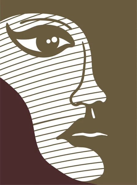 Kadın soyut logo vektör kübizmiyle karşı karşıya