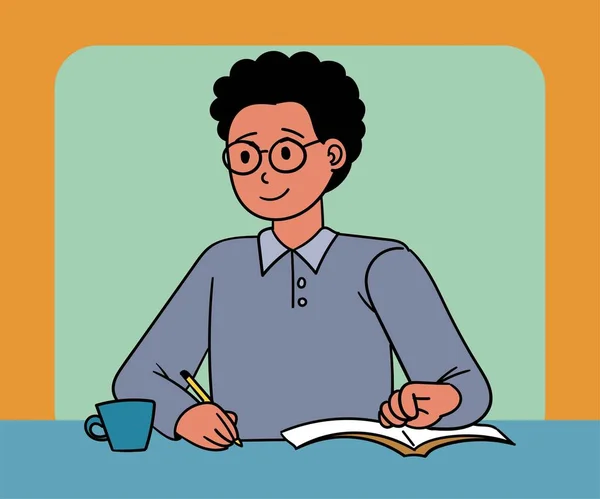 Düz çizim eğitimi alan bir erkek öğrenci.