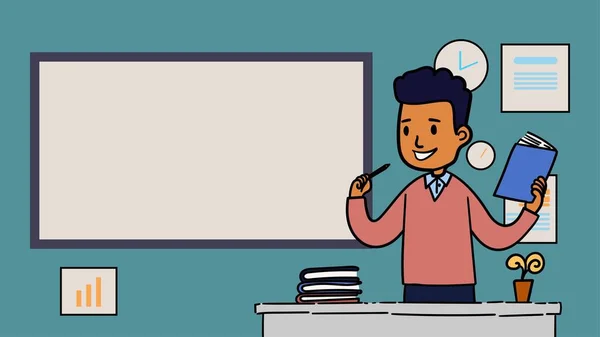 Erkek öğretmen düz karakter tasarımı boşluğu