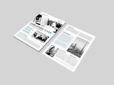 Profesyonel Vaka Çalışma Şablonu, Yaratıcı Çift Taraflı Flyer, Logo ve Simgeli İş Vakası Çalışma Tasarımı, Şirket Pazarlama Posteri, Modern Yıllık Rapor, Broşür ve Araştırma Kağıdı