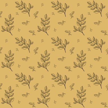 yaprakları ile çiçek seamless modeli. vektör çizim. 