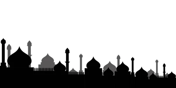 Mosque Silhouettes White Background Vector Illustration — Stock Vector