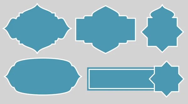 Ensemble Vectoriel Étiquettes Bleues — Image vectorielle