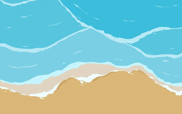 Beach Sea Waves Vector Illustration — Stock Vector
