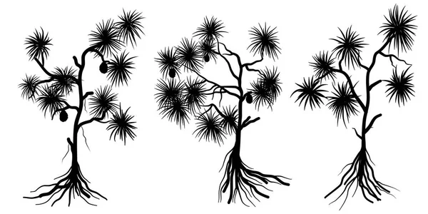 Векторный Набор Чёрных Деревьев — стоковый вектор