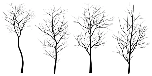 Vektor Uppsättning Svarta Träd — Stock vektor