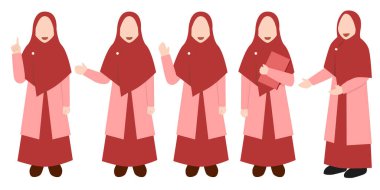 Müslüman kadın karakterler. vektör illüstrasyonu 