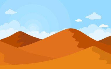 desert landscape with sand dunes and sky  clipart
