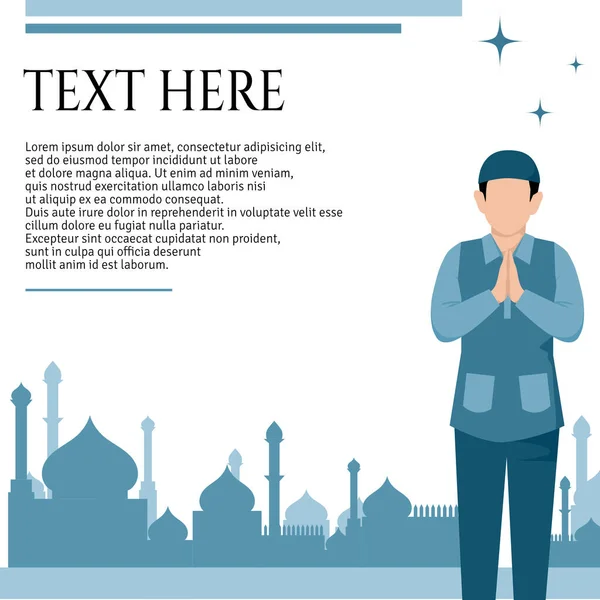 Мусульманин Молится Мечети — стоковый вектор