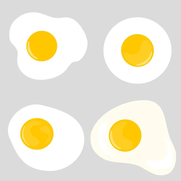 Set Eieren Grijze Achtergrond — Stockvector