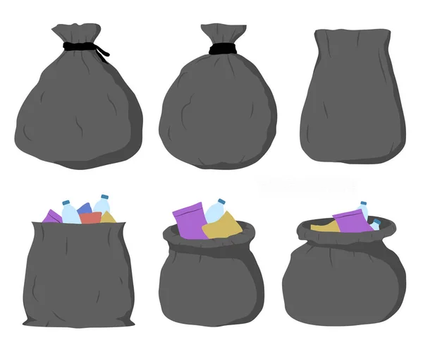 Set Garbage Bags — Stock Vector