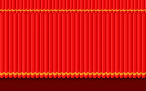 Red Curtain Backgrounds Golden Yarn — Stock Vector