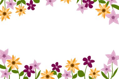 Mevsimsel tasarım için fotokopi alanı olan arka planda güzel çiçekler