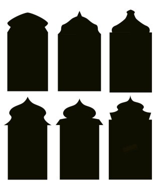 Siyah düz İslami çerçevenin vektör kümesi