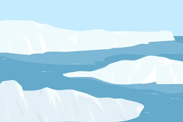 Zimowy Krajobraz Śniegu Gór Krajobraz Polarny — Wektor stockowy