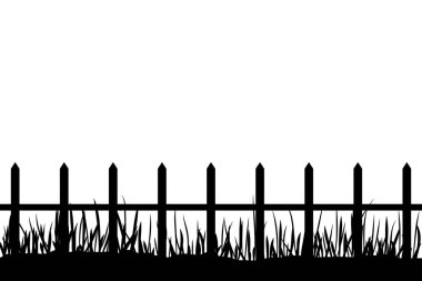 Çimen silueti vektör illüstrasyon tasarımlı çit