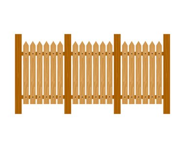 Ahşap çit çizgi film tarzı element